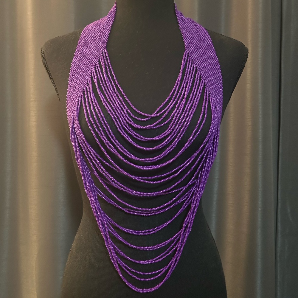 Elegant Purple Beaded Necklace
